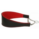 Ace Dog Collars: Padded HALF CHECK Genuine Leather Dog Collar (Red)